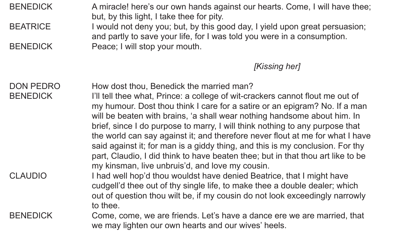 Much Ado About Nothing — Act 5 Scene 4 extract